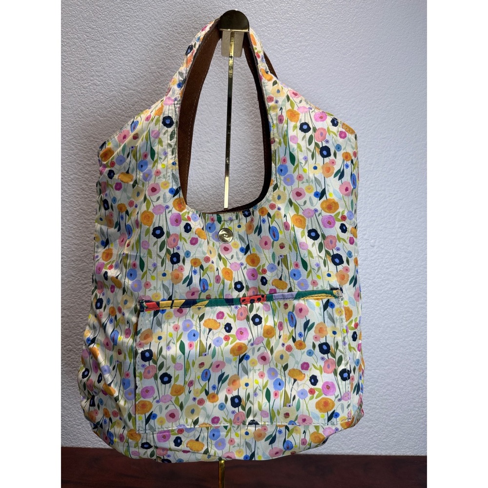 Annahmol Handcrafted Brown Suede & Floral Reversible‎ Tote Bag - Picture 7 of 7